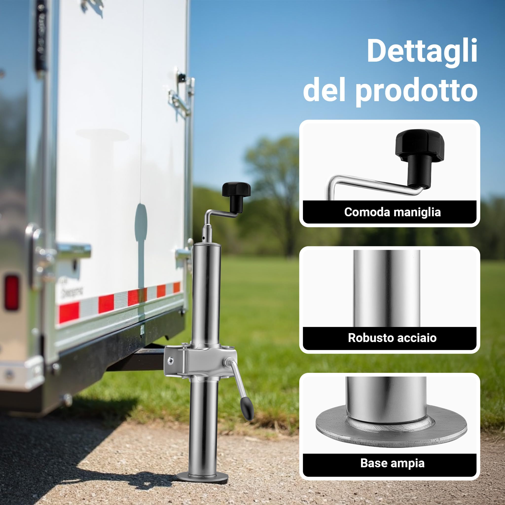 XPOtool Supporto per rimorchio 2 Pezzi Altezza Regolabile 510-760mm con 2 Morsetti Ø48mm