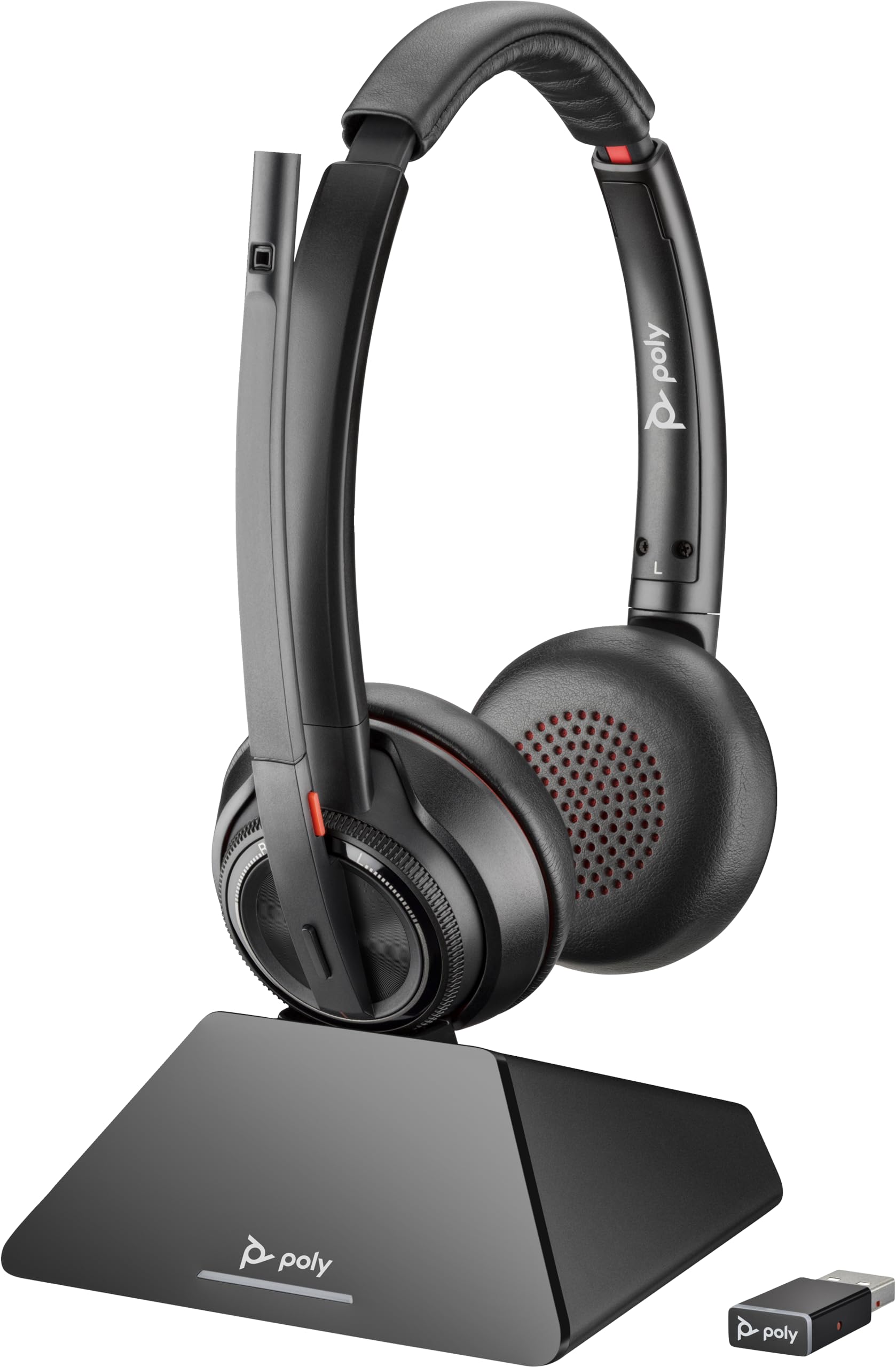 Poly Savi 8220 UC S8220-M C D200 ACCS - Black Wired Over Ear Headphones - Adult Unisex - Business Use-picture-23