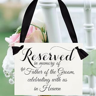 Wedding Memorial Sign in Memory of Parents Celebrating from Heaven Ceremony Seat Banner Father of The Groom