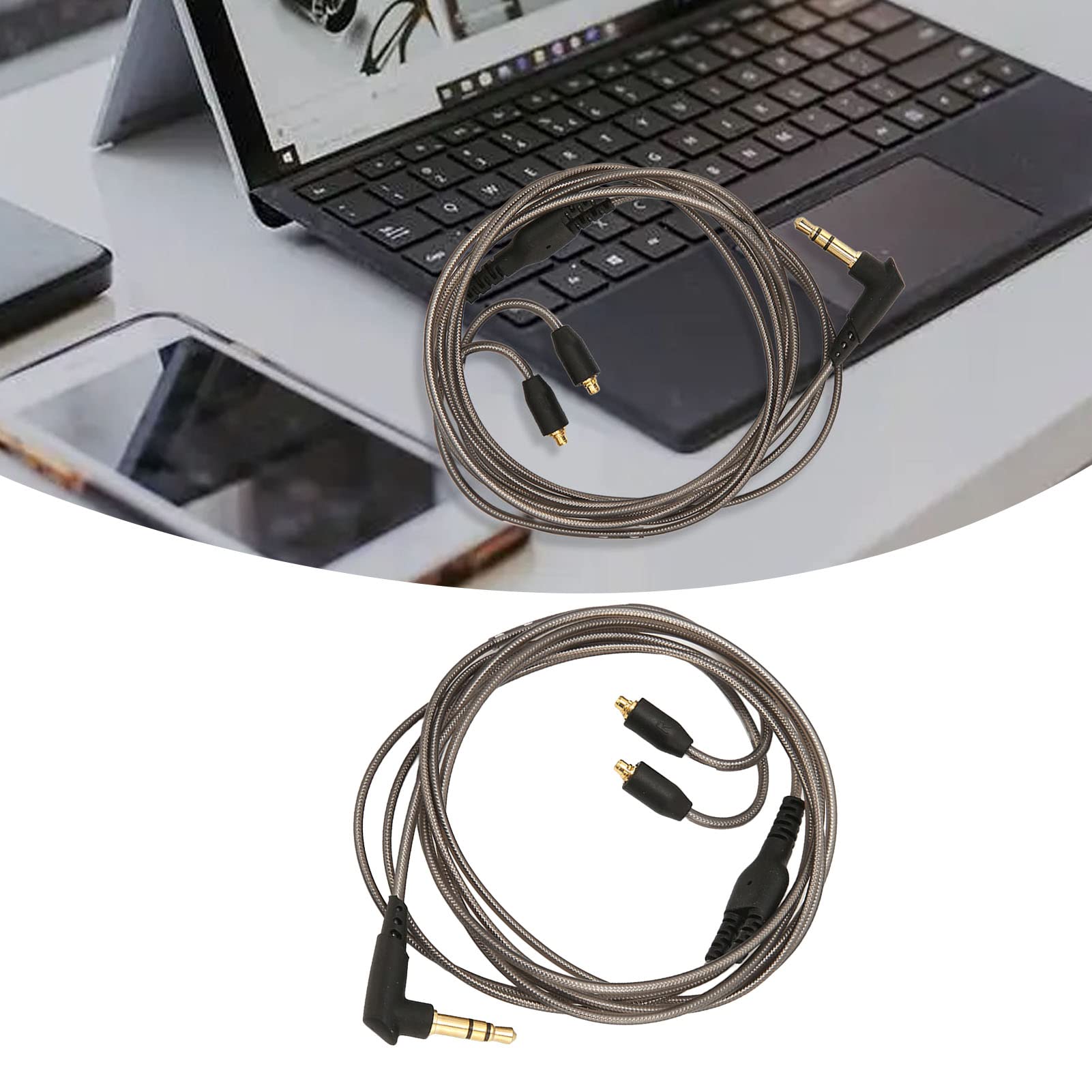 MMCX - Cavo per cuffie, 3,5 mm, cavo di ricambio per cuffie, compatibile con SE215 SE315 SE425 SE535 SE846, per telefoni cellulari, MP3, computer