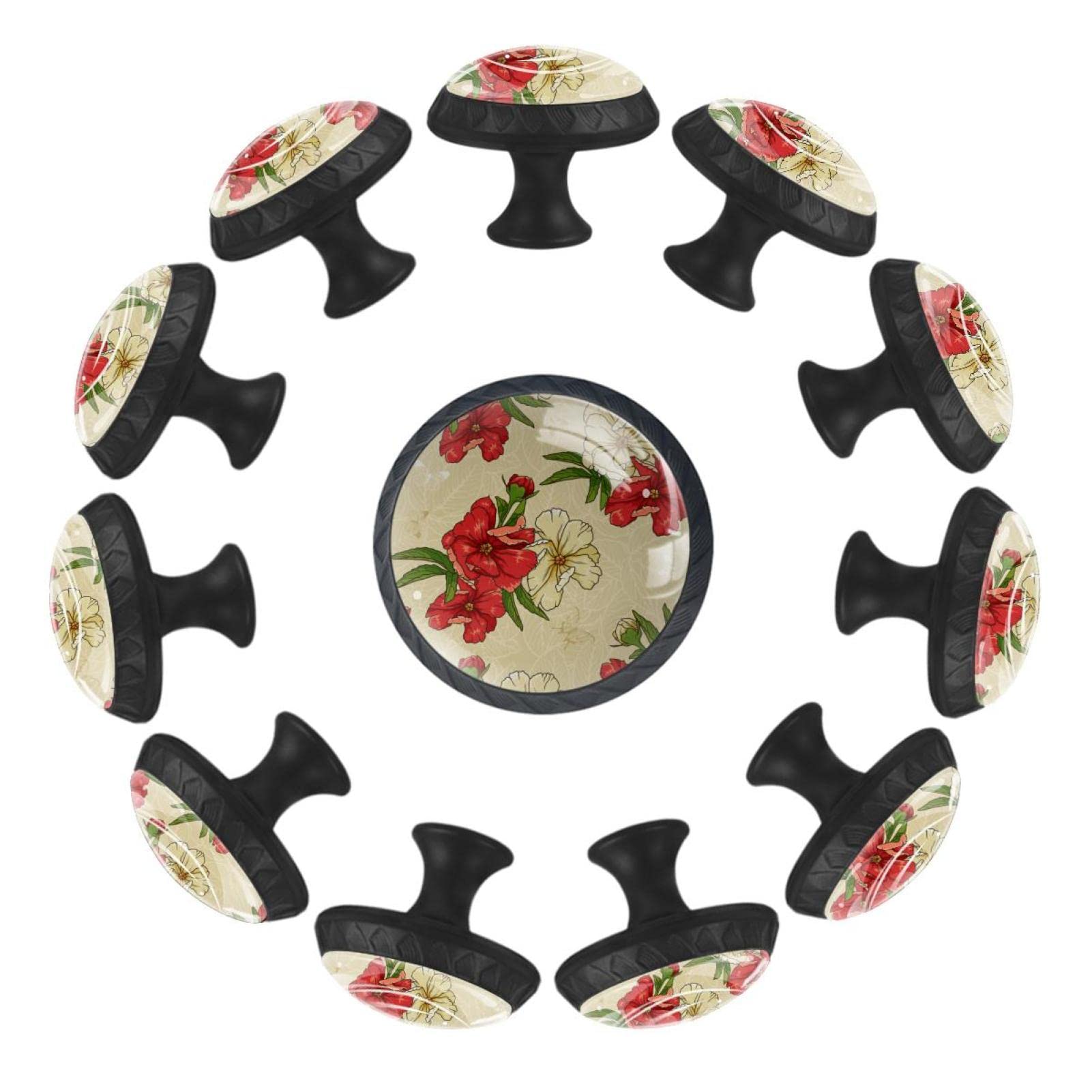 Boutons d'armoires de cuisine fleurs laurier style rétro chic