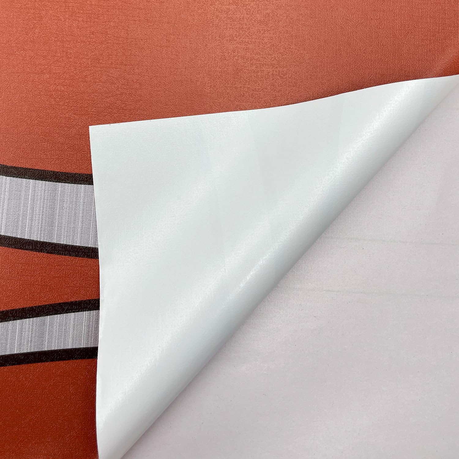 19.7 feet Roll Brown Shelf Liner Self-Adhesive Wallpaper Wave Stripes Drawer Mat Wall Furniture Protective Film (M-236.2x17.7 Inch)