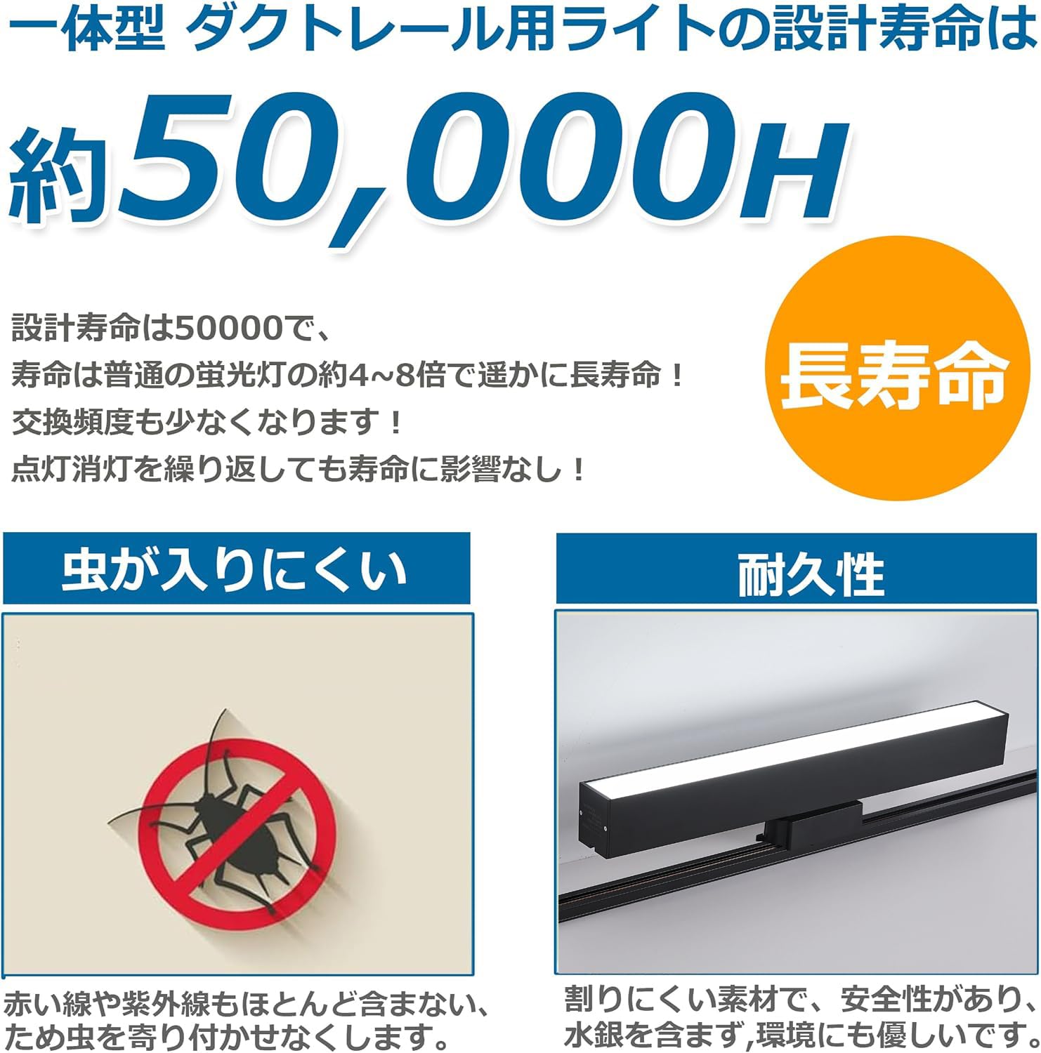 業務用 ダクトレール用 LED蛍光灯 配線ダクトレール用照明器具 一体型 ライティングレール照明 大光量4890lm 40W型 Amazon.co.jp : 業務用 ダクトレール用 LED蛍光灯 配線ダクトレール用