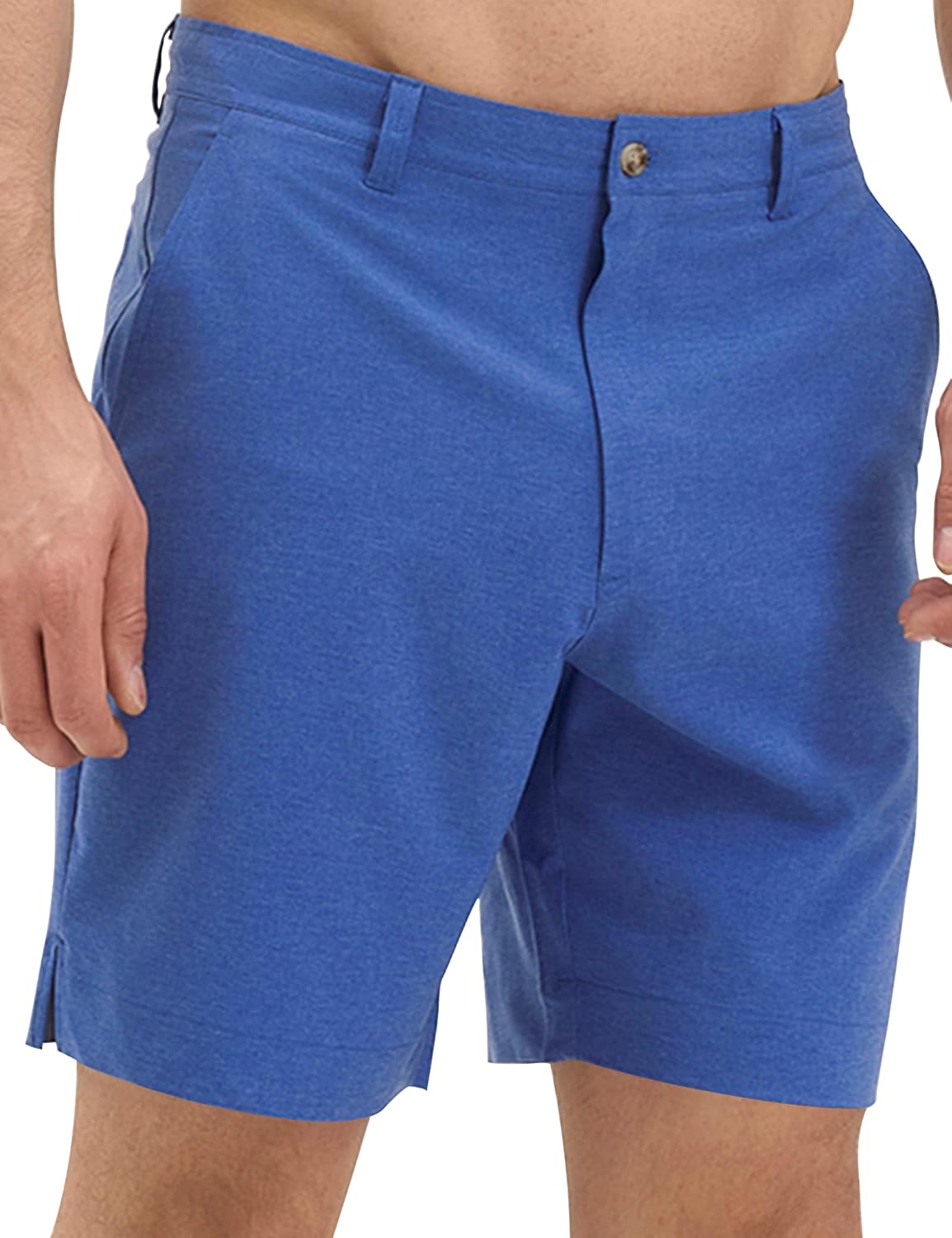Mens Lightweight Hybrid Hiking Shorts 7" Inseam Athletic Outdoor Performance Quick-Dry Breathable Flat-Front Travel Casual Short UPF 50+ (Color: BLUE EVE, Size: 34)