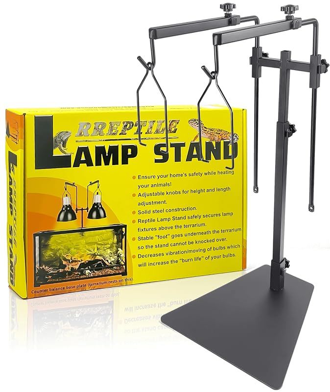Suporte duplo para lâmpadas de aquecimento de terrário com altura ajustável AUAAQ DUAL-01 - 1 unidade
