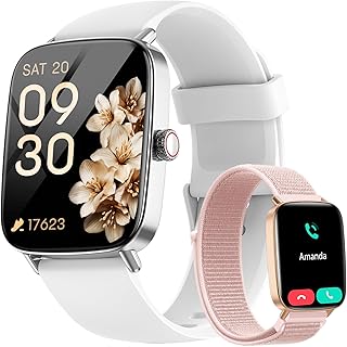 Men’s Smartwatch, 1.85 Inch HD Smart Watch Calls and WhatsApp, Fitness Sports Watch Heart Rate Monitor/SpO2/Sleep/Pedomete…