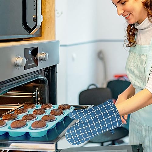 Miniatura 3 de Guantes de horno y agarraderas para barbacoa, guantes de horno y soportes para ollas con relleno reciclado, guantes de cocina antideslizantes de
