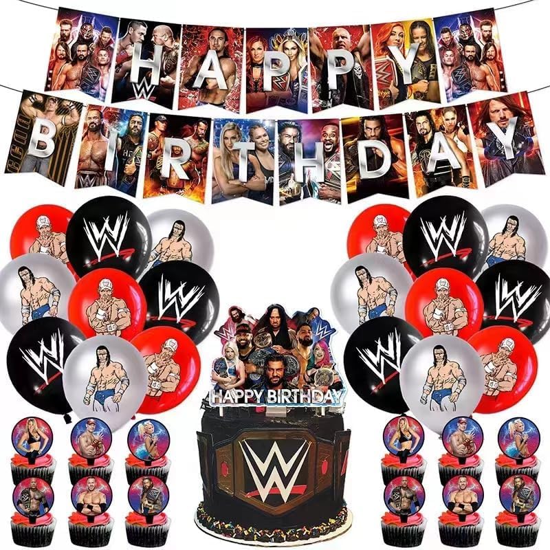 Complete Birthday Party Decorations - Hanging Birthday Banner, Cartoon Gaming Theme Birthday Party Supplies Decoration,Gaming Theme Birthday Party Supplies Decoration