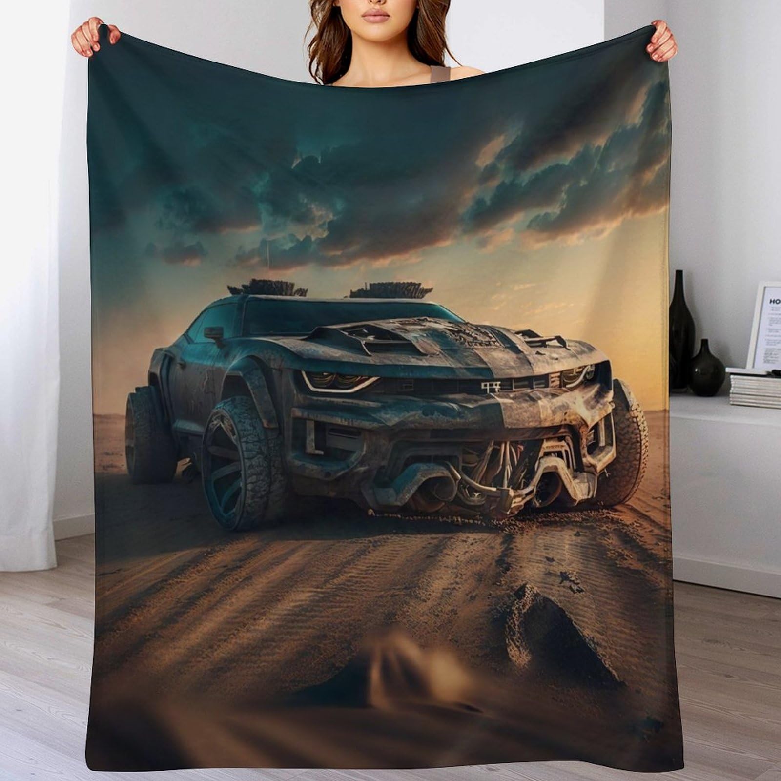 Couverture voiture de sport douce et lavable pour lit d'enfant