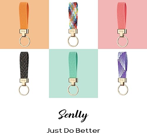 Miniatura 6 de SENLLY Llavero de coche, soporte elástico para llaves, correa elástica original con diseño anticaída para el dedo