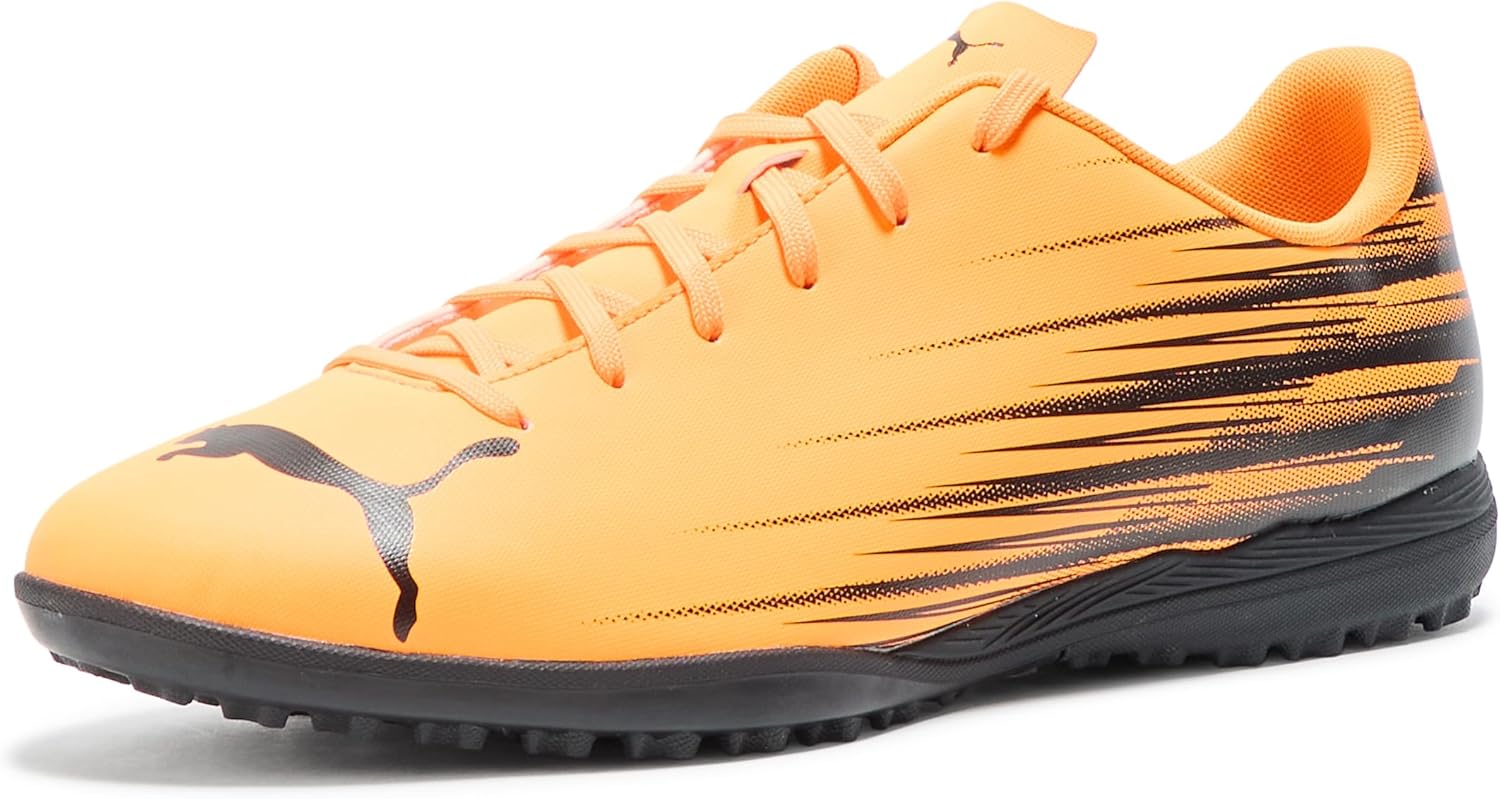 Puma Men's ATTACANTO Turf Trainer Soccer Cleat, Heat Fire-Puma Black, 14