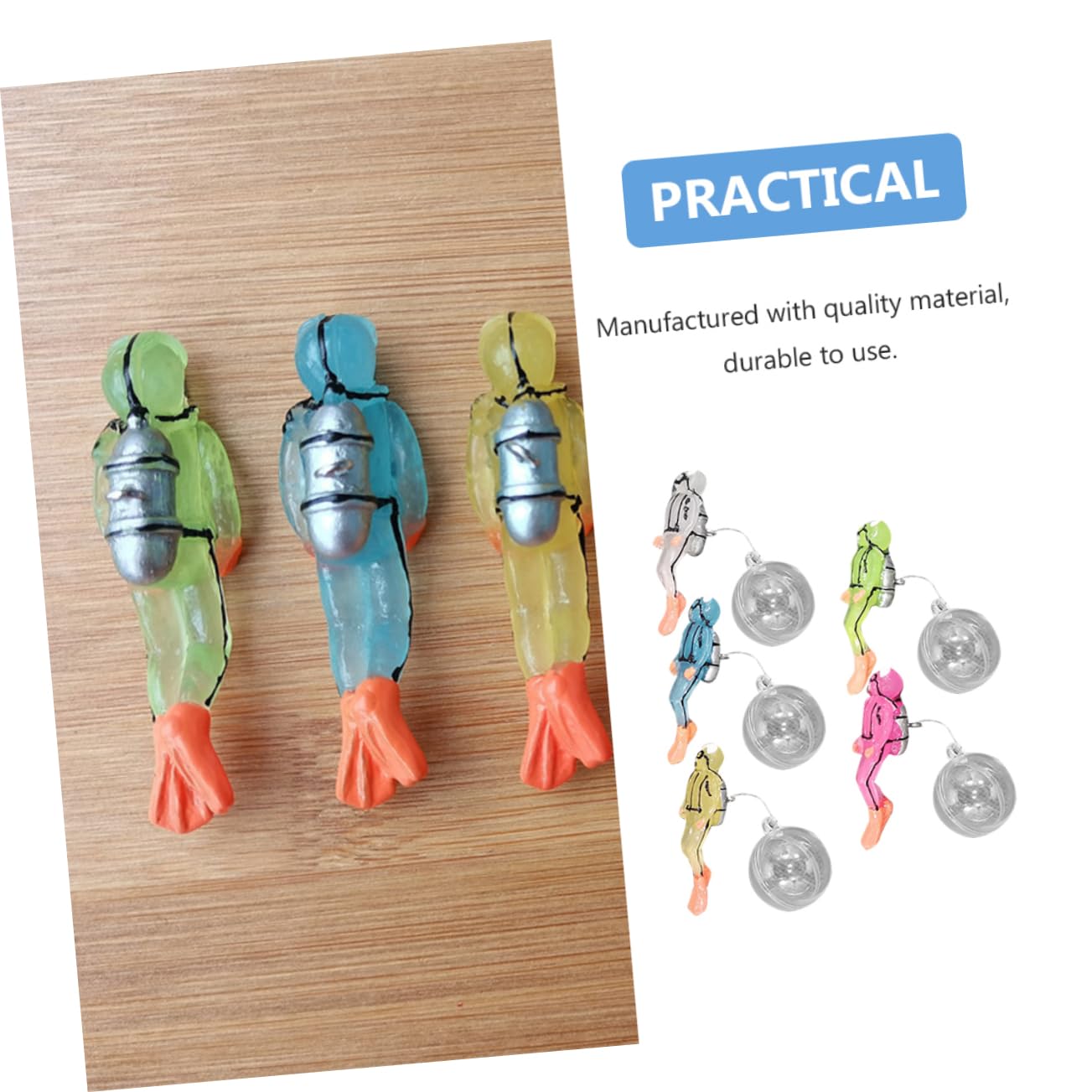 BESPORTBLE 25ensembles Figurines De Plongeurs Décoratifs Lumineux pour Aquarium De Ornements Flottants Accessoires pour Réservoirs Et Aquariums Ajoutent Une Ambiance Naturelle Et Vivante