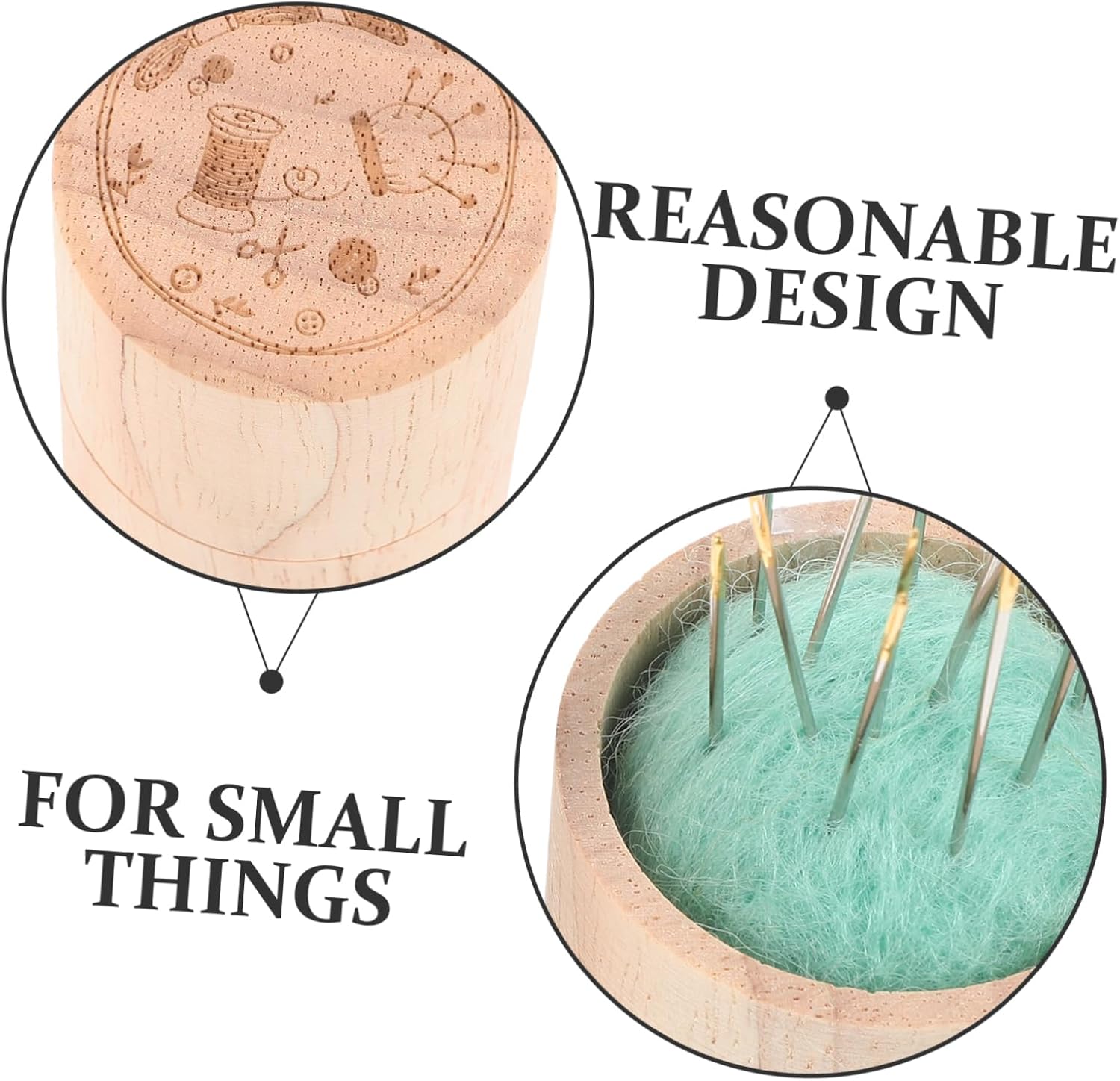 CORHAD Portable Wooden Needle Holder Case Convenient Storage Tube for Home Sewing Needs Includes Embroidery Needles Organizer for Knitting and Cross Stitching Supplies