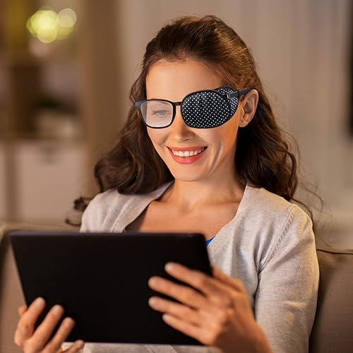 Miniatura 6 de Parche de seda para ojos de 6 piezas para adultos y niños, para cubrir cualquiera de los parches individuales de cubierta de cristal suave