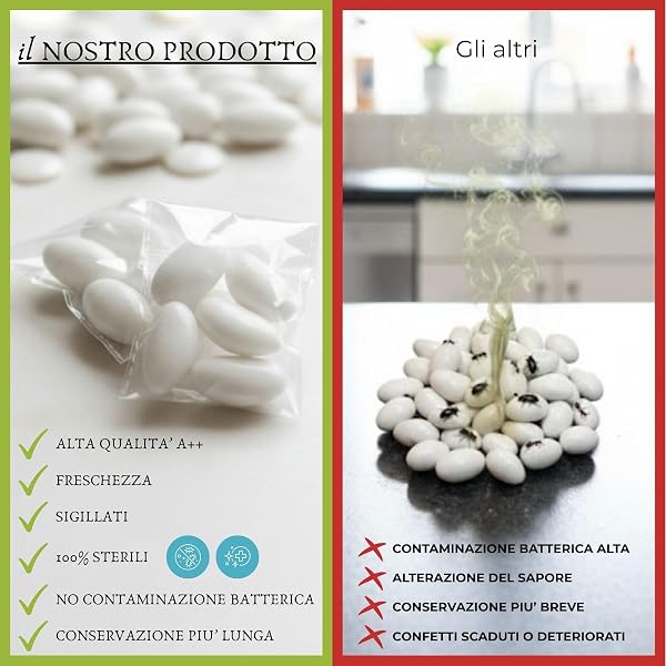 Doni Bomboniere 20 White Almond Confetti Sachets Wedding Anniversary Confirmation Communion Baptism Diy Wrapped and Sealed with 5 Place Cards Confetti Wrapped - 3