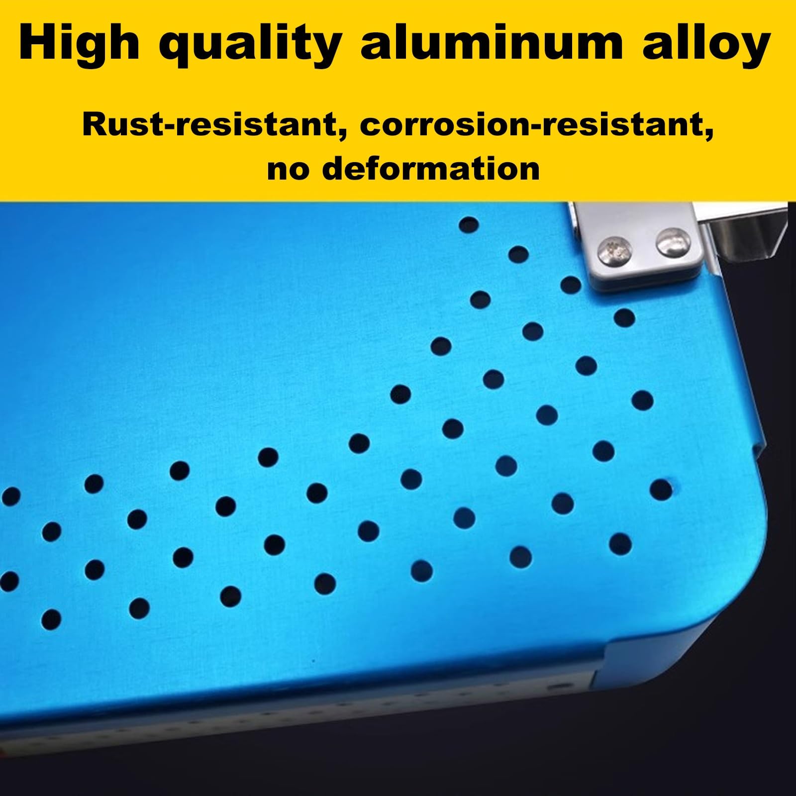 Caja Esterilización Instrumentos Médicos Aluminio con Almohadilla Silicona | Aleación de aluminio resistente, ideal para quirófanos y clínicas dentales(Blue)