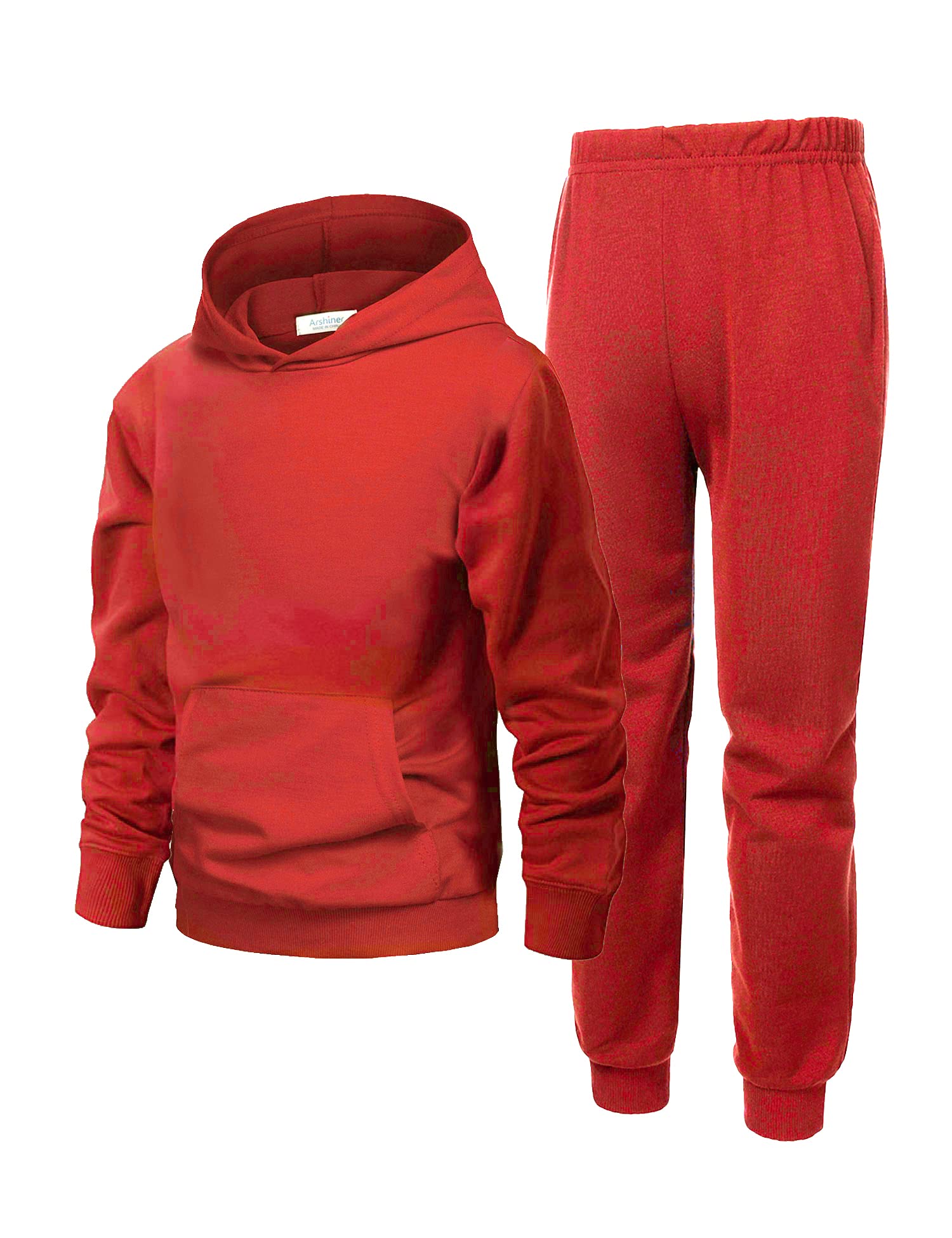 Arshiner Boys Athletic Sweatsuit Pullover Hoodie Sweatshirt and Joggers Set