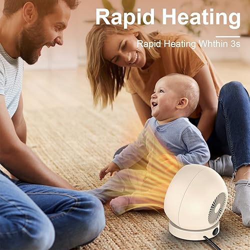 Miniatura 5 de Calentador de escritorio portátil, calentador de espacio de 600 W de eficiencia energética para uso en interiores, seguro y silencioso para uso