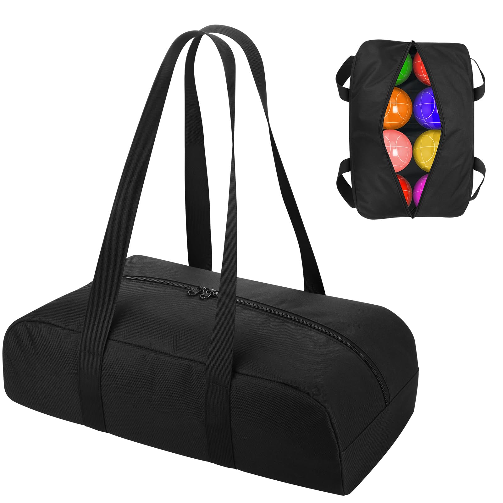 CosmosBocce Sets Carry Bag Bocci Storage Organizer Bag for Holding 8 Boccie Balls, Portable Bocce Balls Tote Bag for Carrying Bocce Game Equipment to Backyard Lawn Beach