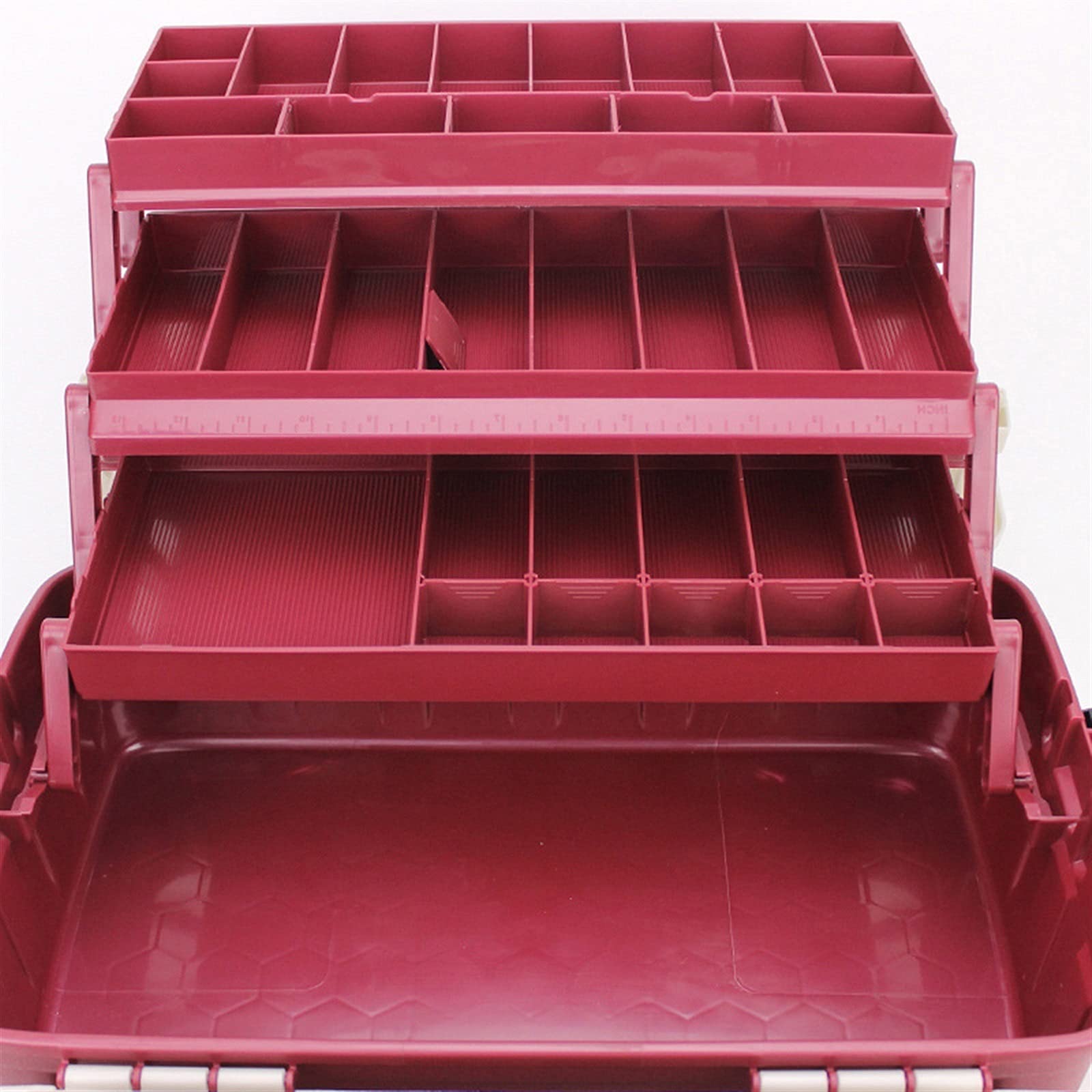 Cassetta degli Attrezzi Portatile a 4 Strati, Organizer in plastica Multistrato, Custodia per minuteria da Pesca, Piccole Parti