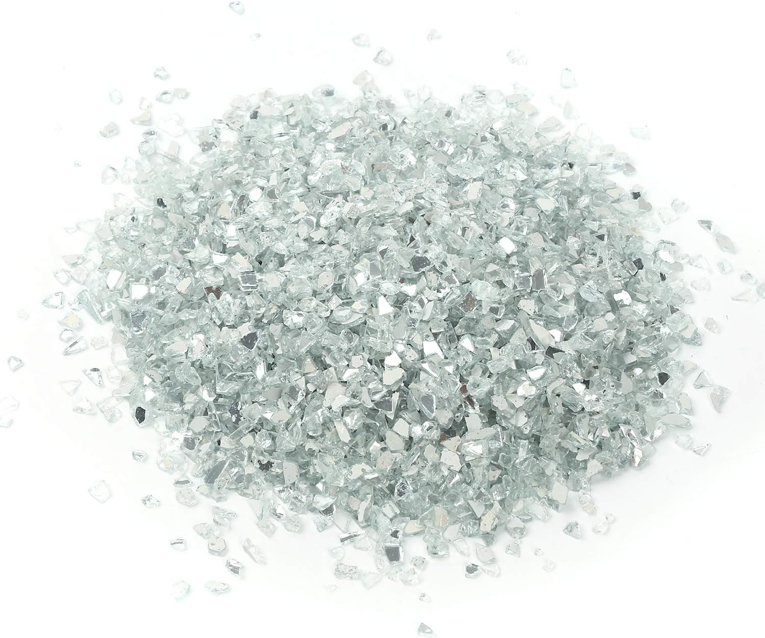 Alan Stone High Luster Reflective Fire Glass Gravel,Fire Gems,Fire Drops,Fire Glass Pebbles Stones Beads Chips for Fire Pit Fish Tank Aquarium Garden,3-6mm 305g/0.67lb (Mirror)