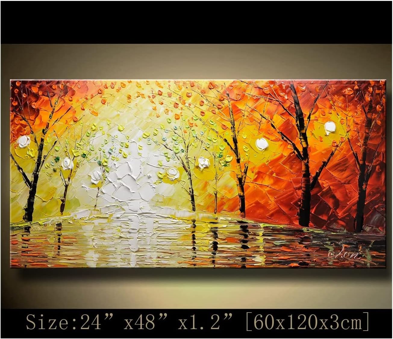 contemporary wall art,Palette Knife Painting,colorful Park Landscape painting,wall decor,Home Decor,Acrylic Textured Painting ON Canvas
