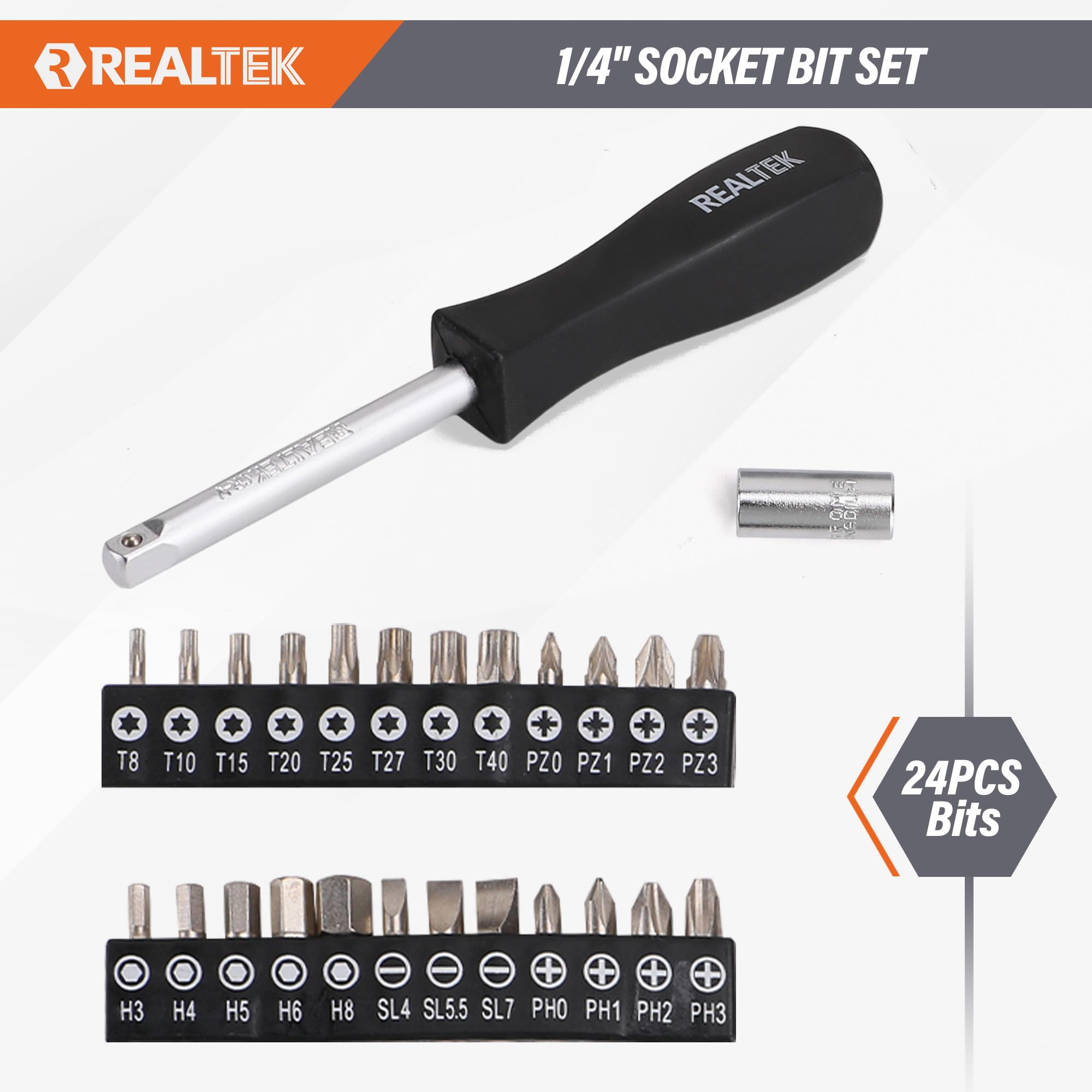 REALTEK Caja Herramientas Completa 100 Piezas Maletin Herramientas Portátil | con Juego de Llaves de Trinquete Juego, destornilladores, Alicates, para Reparaciones Domésticas y Automotrices, CR-V