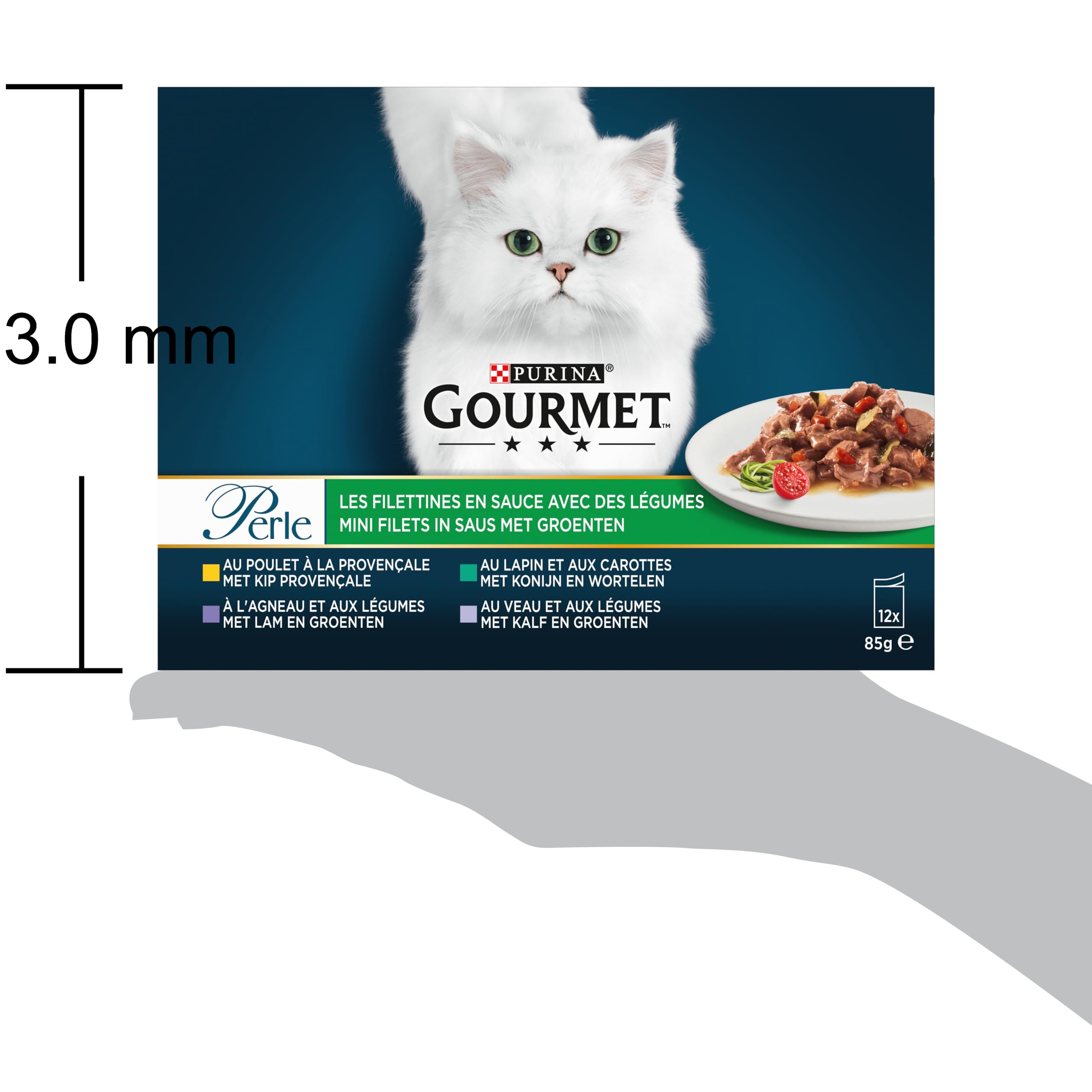 Gourmet Perle Katzenfutter, Mahlzeiten für erwachsene Katzen, 4 x 85 g, Größe & Geschmack wählbar – 12 Stück (48 Frischebeutel)