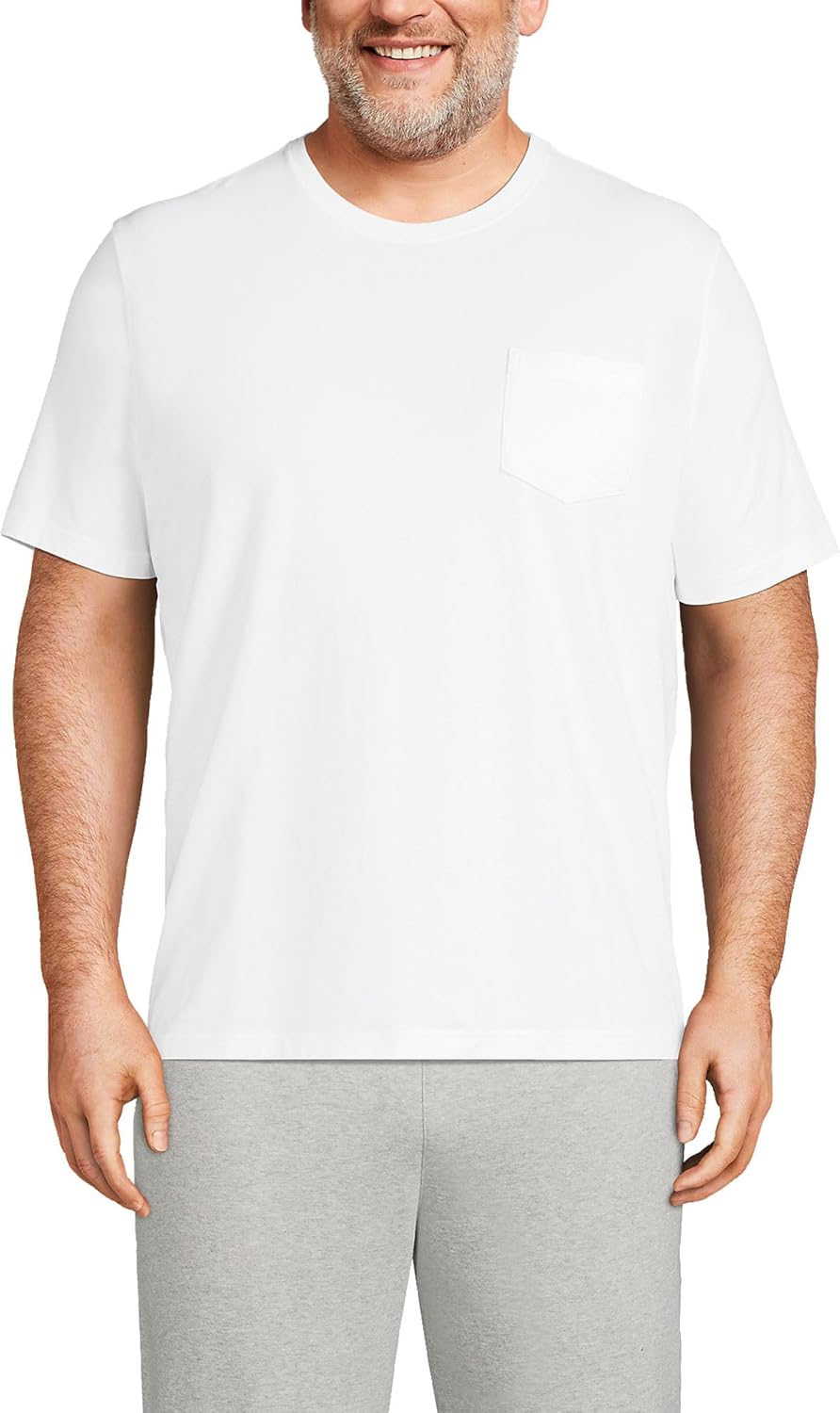 Lands' End Men's Super-T Short Sleeve T-Shirt with Pocket
