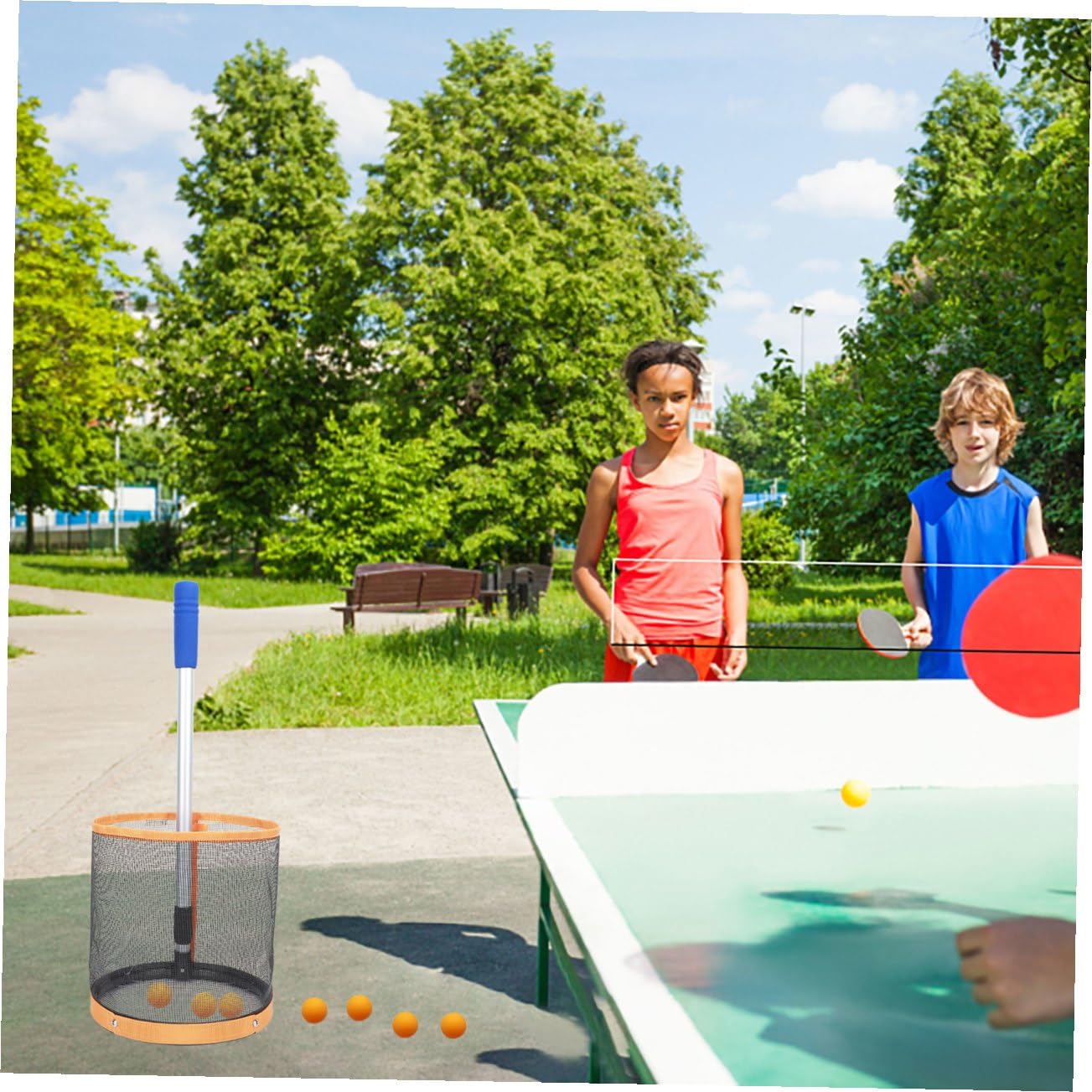 Abaodam Raccoglitore Palline per Pong Rete Organizzatrice e Portatile per Allenamenti e Palline Resistente e Spaziosa Facile Usare
