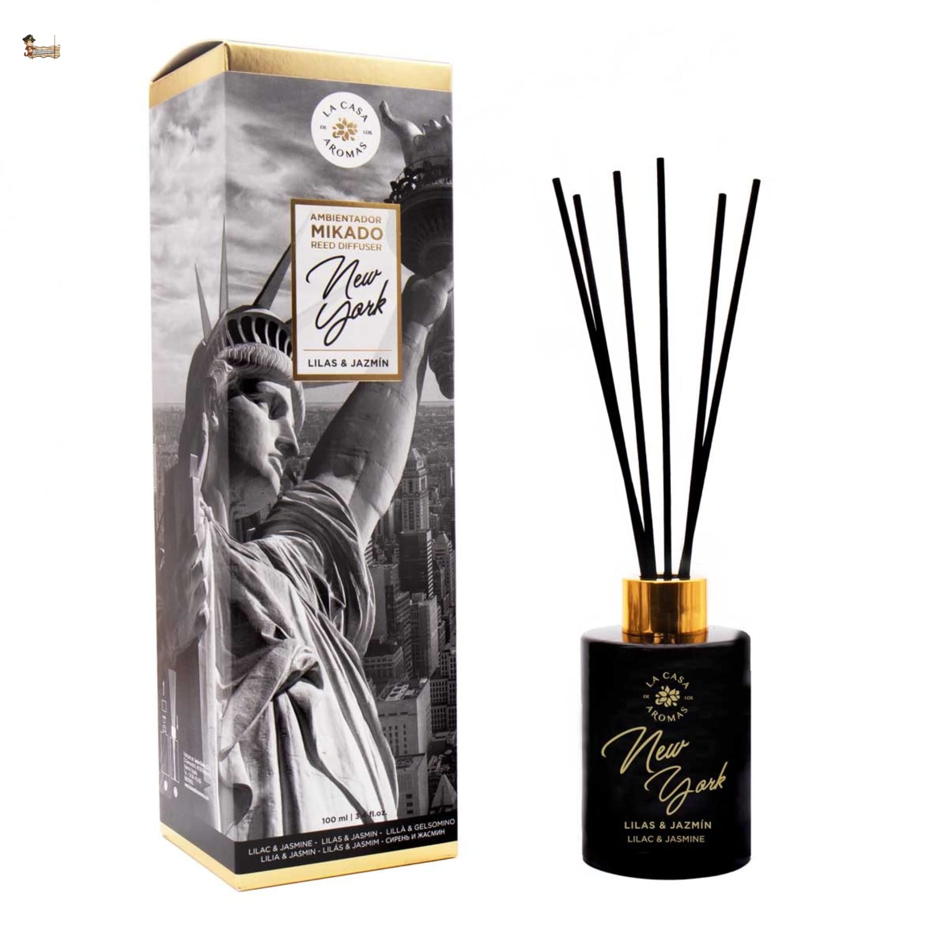 BricoLoco.com. Mikado Travel New York odświeżacz powietrza 100 ml. Bardziej wygodny i bezpieczny niż świece. Odświeżacz powietrza do domu, domu, pokoju. Drzewny zapach kwiatu (3)