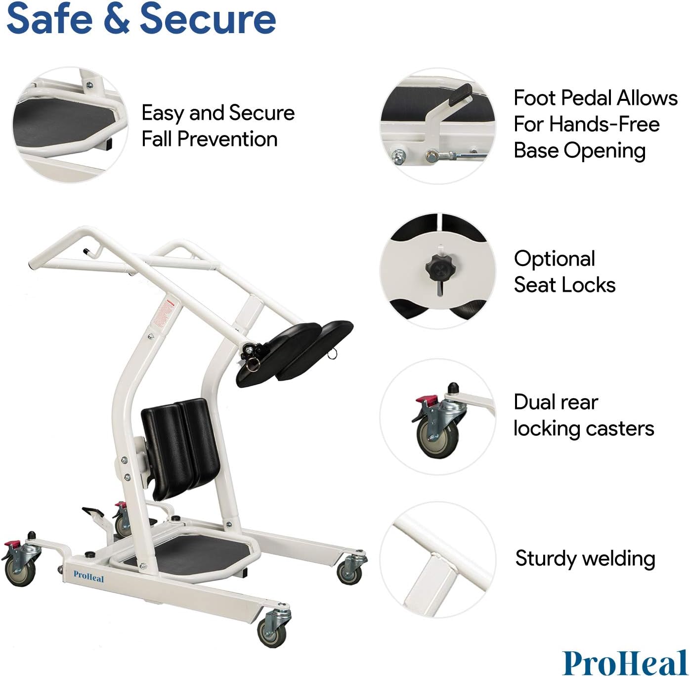 ProHeal Stand Assist Lift - Sit to Stand Standing Transfer Lift - Fall Prevention Patient Transfer Lifter for Home and Facilities - 500 Pound Weight Capacity : Health & Household