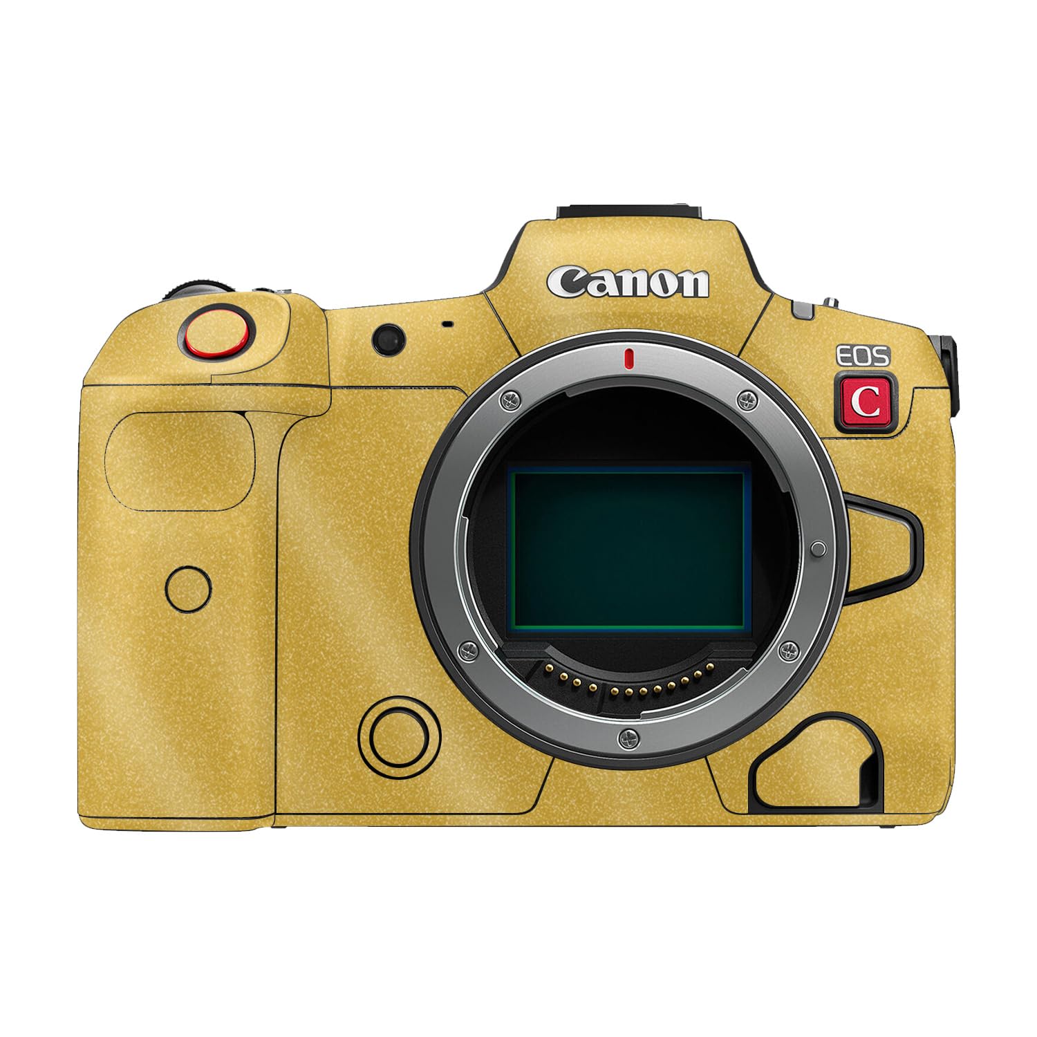 Glossy Glitter Camera Skin Compatible with Canon EOS R5C (2022) - Solid Marigold - Premium 3M Vinyl Protective Wrap Decal Cover - Easy to Apply | Crafted in the USA by MightySkins