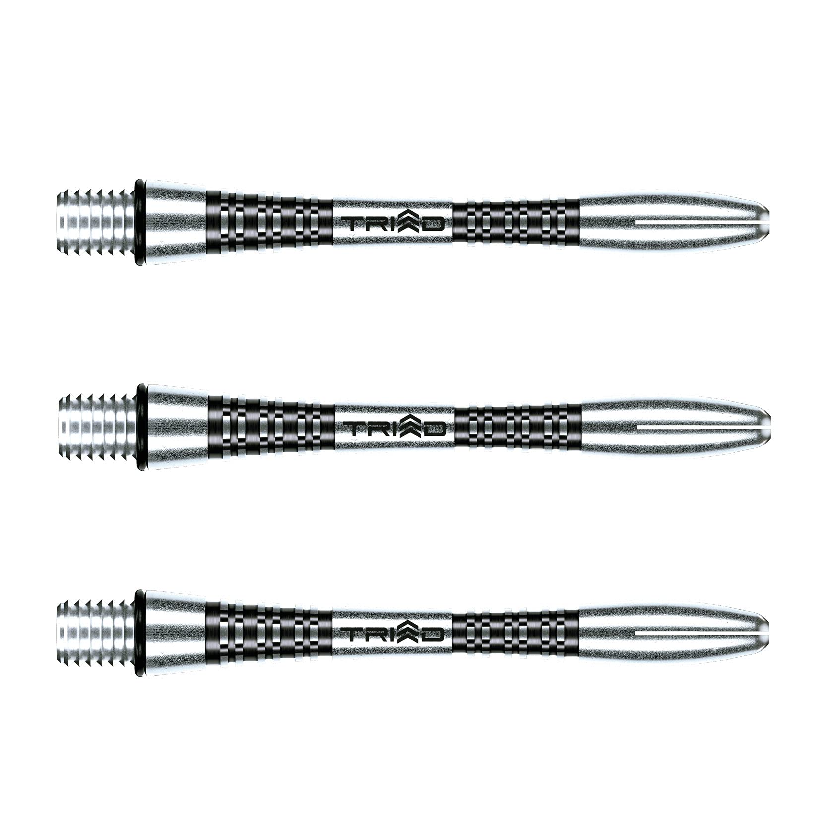 WINMAU Triad Aluminium Dart Stems - 1 set per pack (3 shafts in total) Available in varying colours and sizes (Black, Intermediate)