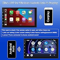 Vista 2 de Apple Carplay Android Auto Dual DIN Android 11 Car Stereo Hikity 7 pulgadas pantalla táctil radio de coche con Bluetooth GPS navegación HiFi sonido