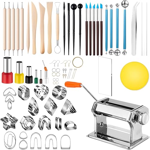Huquary 2751 piezas de cortadores de arcilla polimérica para hacer aretes, máquina de prensa de arcilla polimérica, accesorios de joyería,