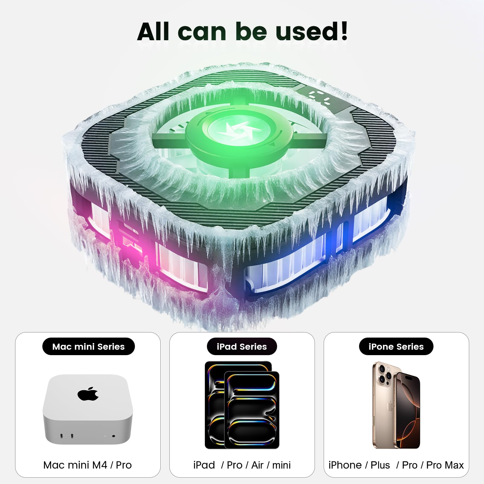 Mac mini Stand with Cooler - No Lag Acrylic Desktop Holder Mount