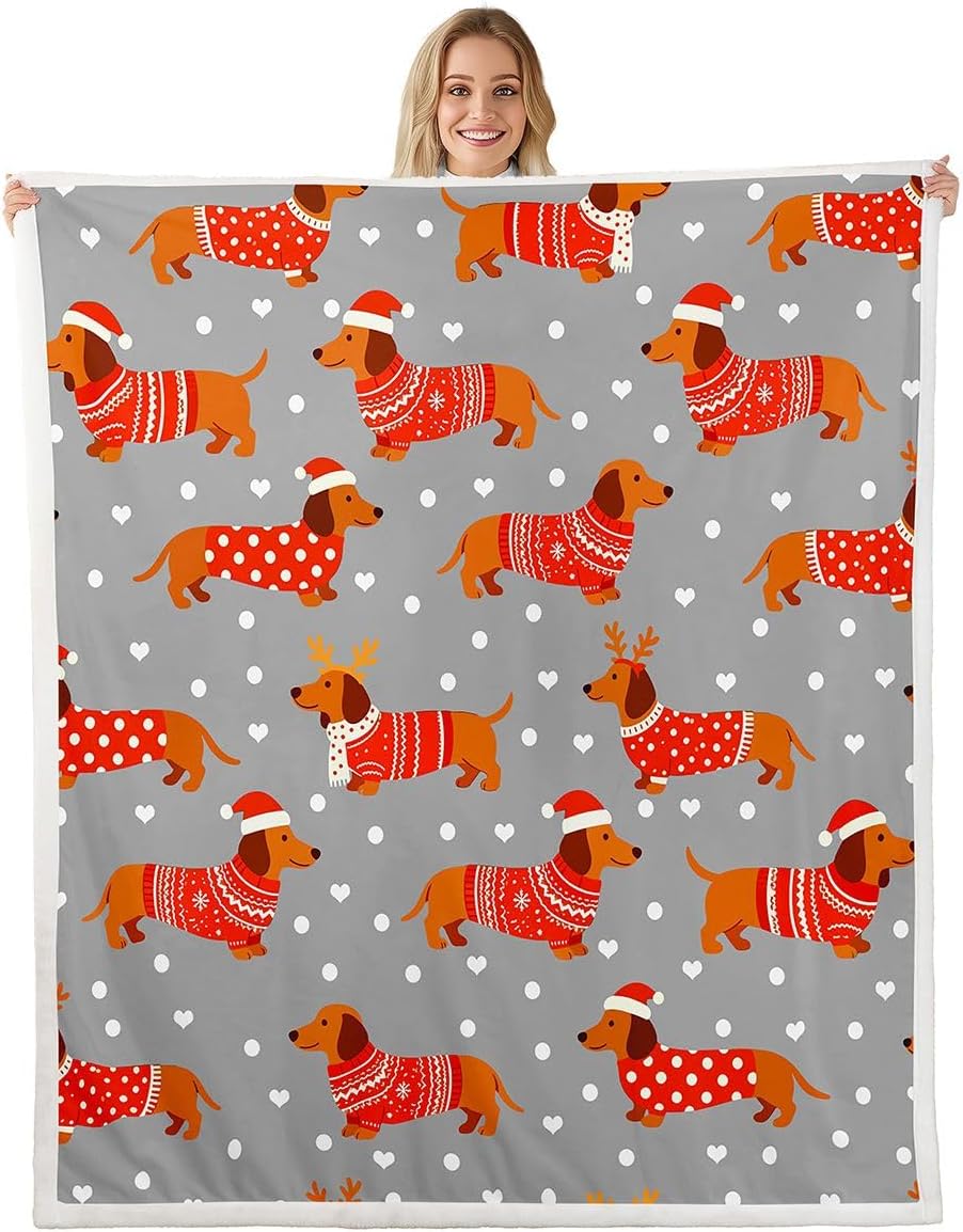 Manfei Grey Dachshund Kids Throw Blanket 40 x 50 Inches
