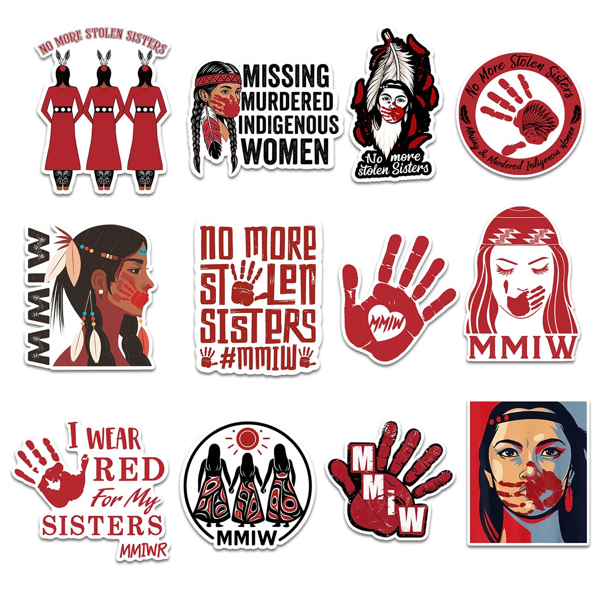 Photo 1 of (12pcs-3in) MMIW Sticker - No More Stolen Sisters Awareness