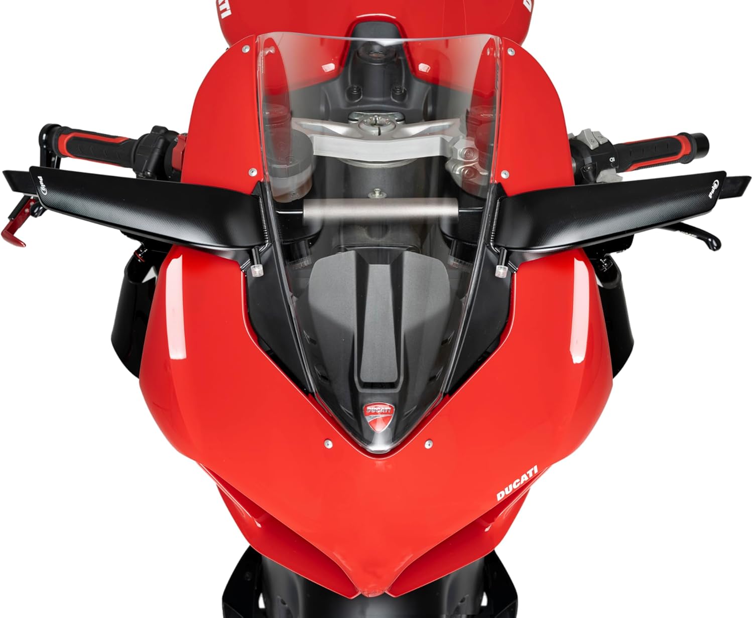 Puig 22297N Aileron Mirror with integrated aerodynamic design, CNC-machined from aluminum and anodized finish for improved stability, precision, and style, Black