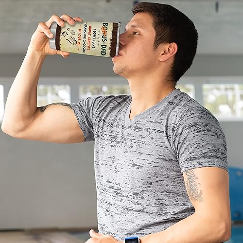 Miniatura 7 de Vaso de regalo de 20 onzas para papá, divertido regalo de cumpleaños o día del padre de hija o hijo para un bono o padrastro, taza de viaje aislada,