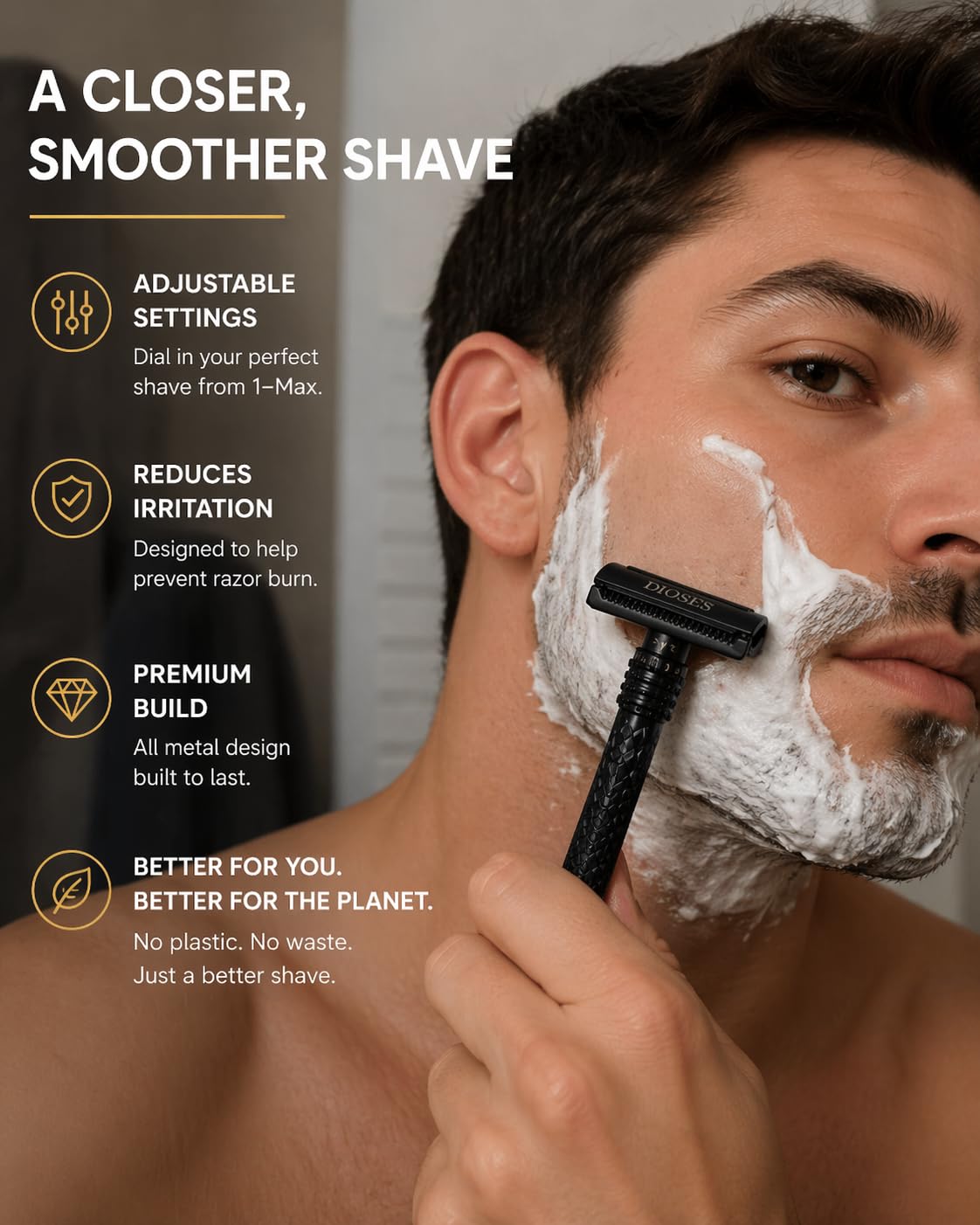 DIOSES Primo Luxury Safety Razor Matte Black