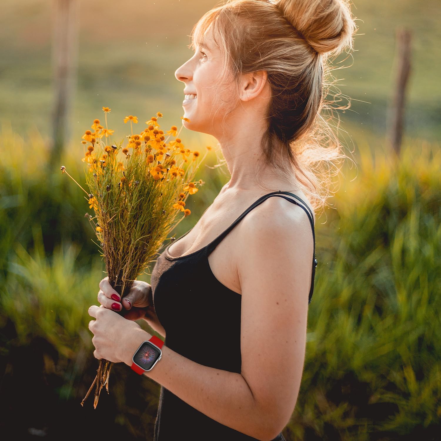 Sport Bands Compatible with Apple Watch Band 38mm/40mm/41mm/42mm/44mm/45mm/49mm Women Men,Soft Silicone Strap Compatible with iWatch Ultra2/Ultra Series10/9/8/7/6/5/4/3/2/1/SE Red - Image 5