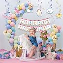 Party Propz Unicorn Theme Birthday Decorations Kit – 68 Pcs | Pastel Balloons for Decoration, Unicorn Swirls, Happy Birthday Banner, Confetti Balloons, Unicorns Decoration for Birthday Girls gallery image