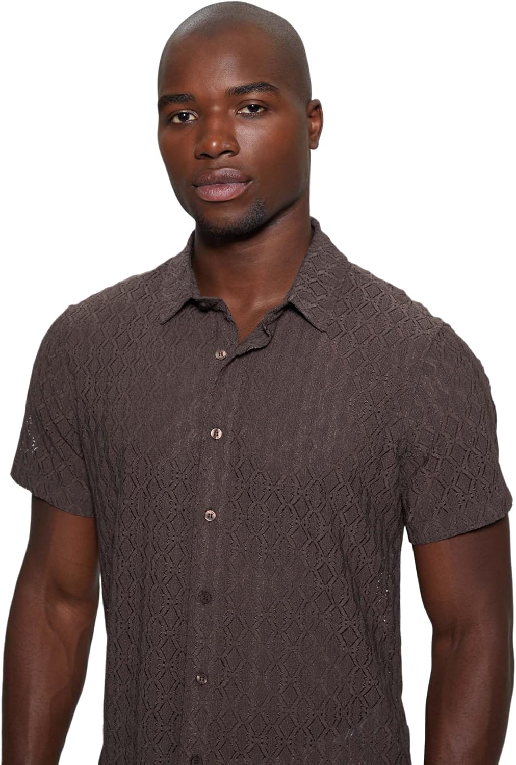 GUESS Mens Short Sleeve Reeves Woven Shirt - Image 2