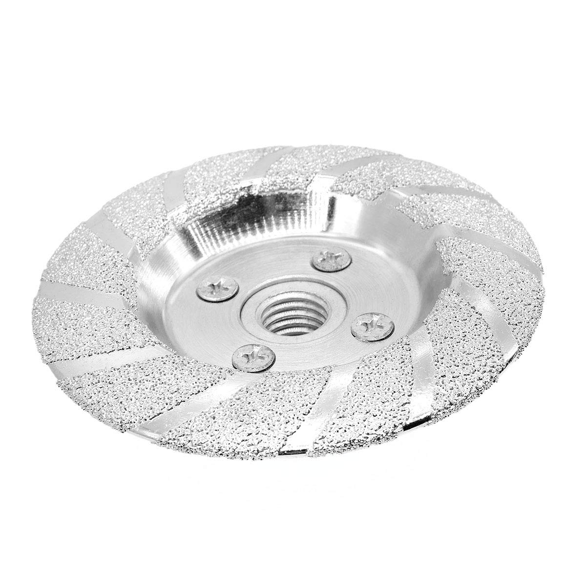 4 Inch Diamond Grinding Cup Wheel for Concrete Angle Grinder Convex Vacuum Brazed Sanding Disc 5/8-11 Arbor