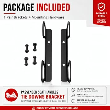 Passenger Seat Handles Tie Downs Bracket Compatible with Honda Goldwing GL1800 2018-2022 2019 2020 2021
