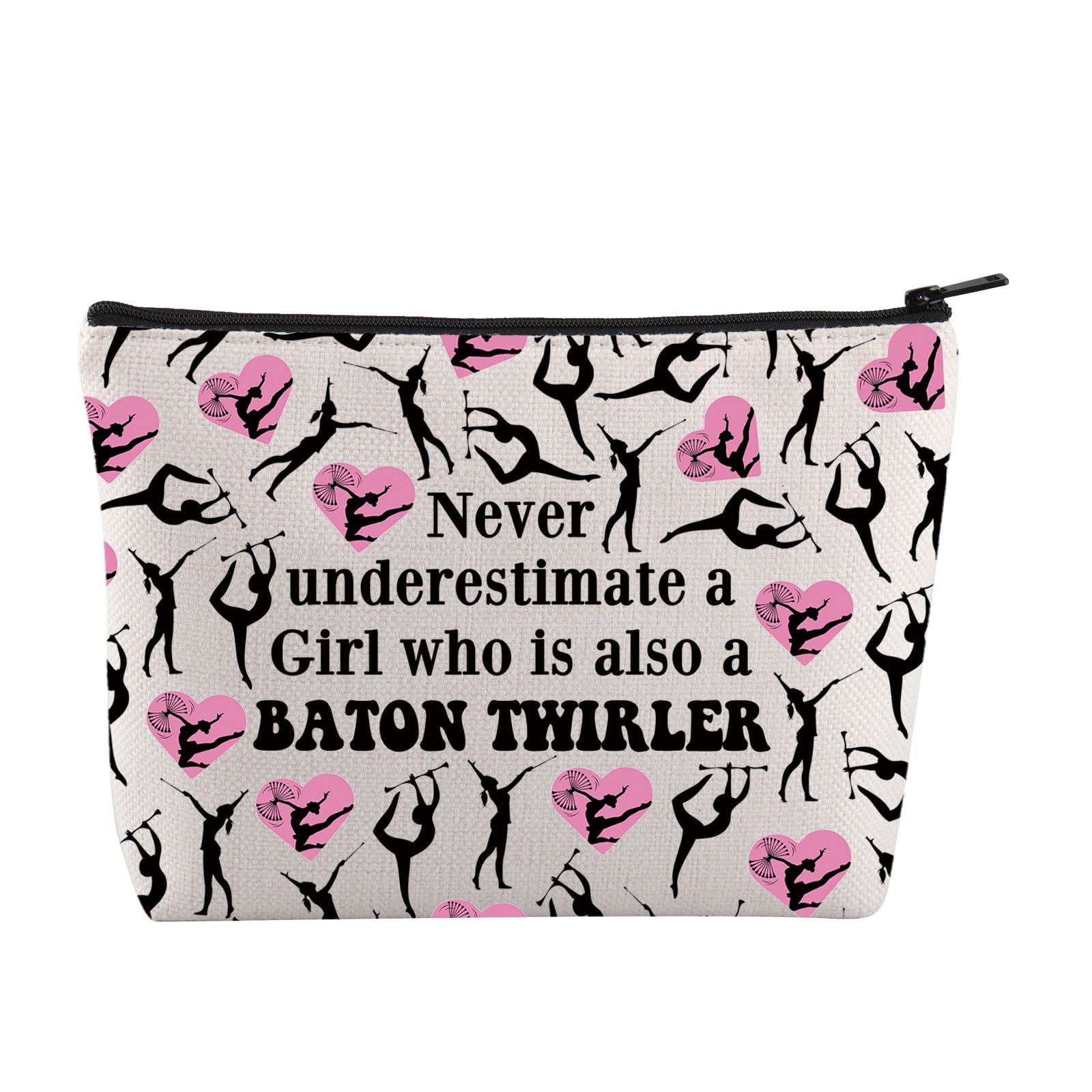 JYTAPP Baton Twirler Cosmetic Bag Twirl Dancing Gift Majorette Gift Never Underestimate a is a Baton Twirler Makeup Bag