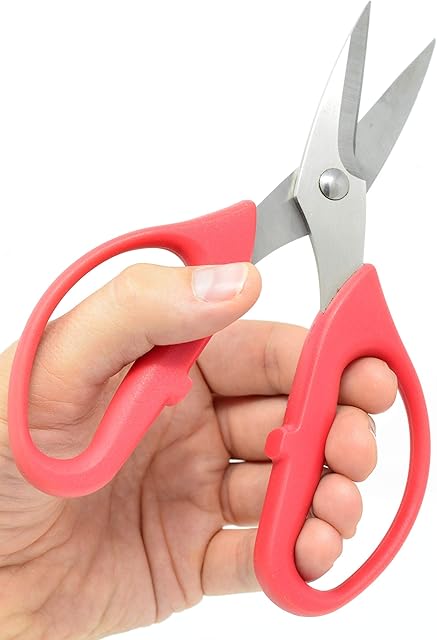 Leather Scissors. Small, Sharp Stainless Steel Durable Blades - Effortless Cutting - Large Comfortable Shears Grip for Crafting, Sewing, Dressmaking, Tailor, Belts, Fabric, Cotton, Cloth, Office, Home