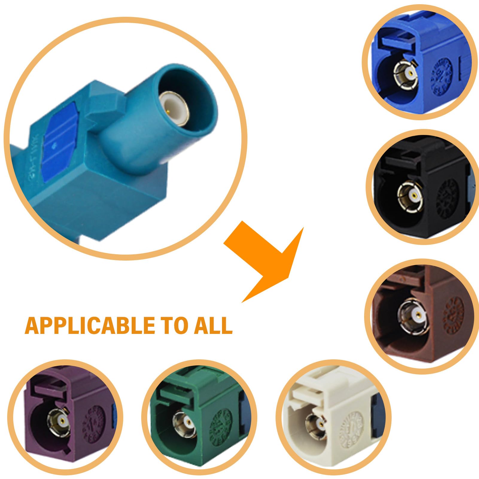 Futheda Câble Fakra Z Mâle Vers SMA Mâle Adaptateur Antenne Véhicule 1M Pour Autoradio Stéréo Android Unité Centrale Navigation GPS Radio Sirius XM Radio Satellite 4G LTE TEL Module Bluetooth